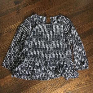Navy Peplum Blouse